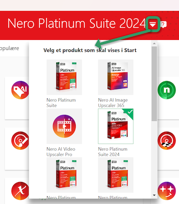 Nero-Start-velg-produkt-Skjermdump-Norsk